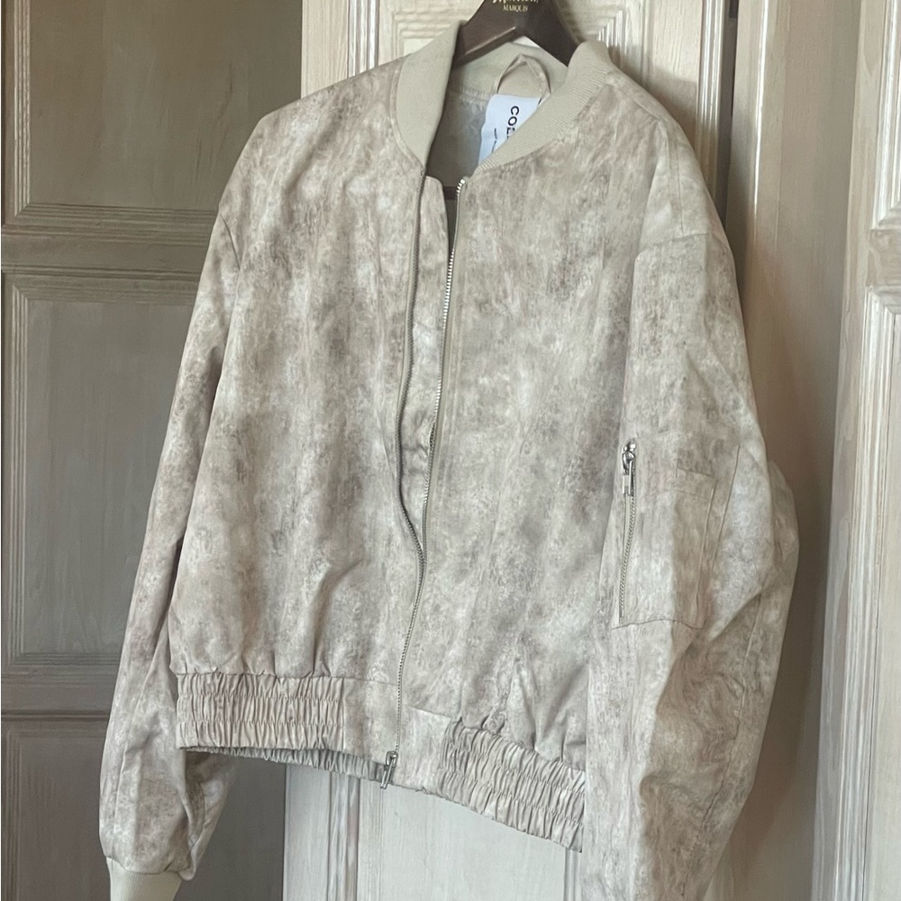 Unisex Beige Bomber Jacket
